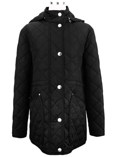 Diamond Quilted Long Nylon Jacket Black - BURBERRY - BALAAN 2