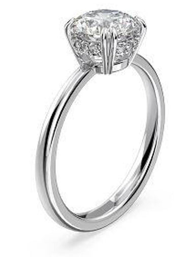 Stilla Cocktail Round Cut Zirconia Ring Silver - SWAROVSKI - BALAAN 1