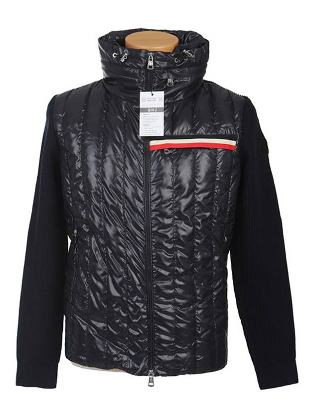 Hidden Logo Padded Cardigan Navy - MONCLER - BALAAN 3