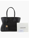 Calfskin Leather Tote Bag Black - SALVATORE FERRAGAMO - BALAAN 4