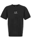 Men's Logo Print Crew Neck Cotton Short Sleeve T-Shirt Black - CP COMPANY - BALAAN 2