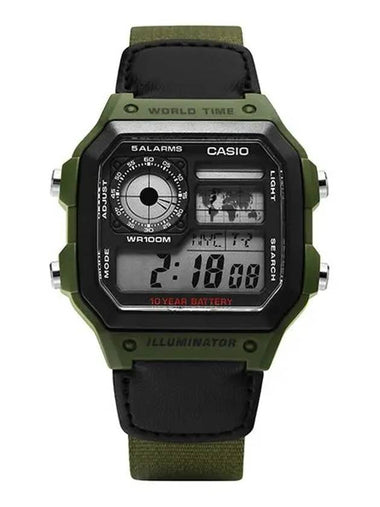 AE 1200WHB 3BVDF 3B Digital Square Sports World Time Men s Urethane Watch - CASIO - BALAAN 1