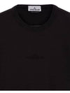 Micro Embroidered Logo Cotton Jersey Short Sleeve T-Shirt Black - STONE ISLAND - BALAAN 5