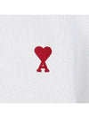 Small Heart Long Sleeve Polo Shirt White - AMI - BALAAN 6