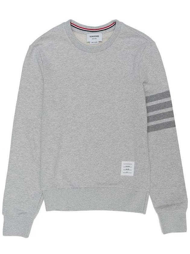 Classic Loopback Terry Tonal 4-Bar Relaxed Fit Crewneck Sweatshirt Pale Grey - THOM BROWNE - BALAAN 3