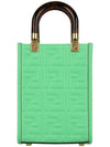 Sunshine FF Motif Small Leather Tote Bag Green - FENDI - BALAAN 6