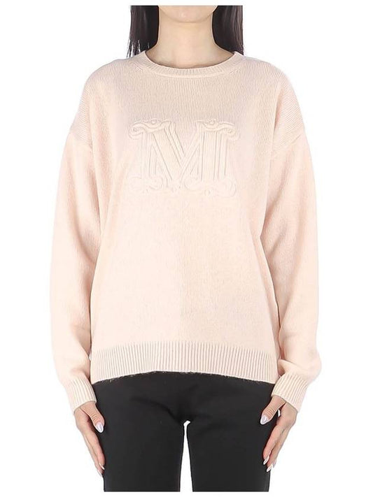 Aster M Logo Cashmere Knit Top Nude - MAX MARA - BALAAN 2