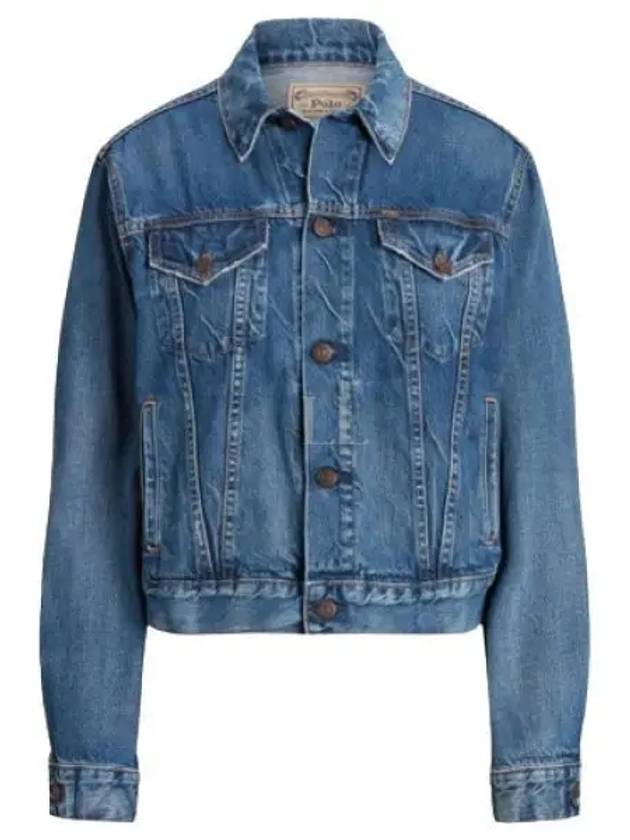 Cropped Denim Jacket Blue - POLO RALPH LAUREN - BALAAN 2