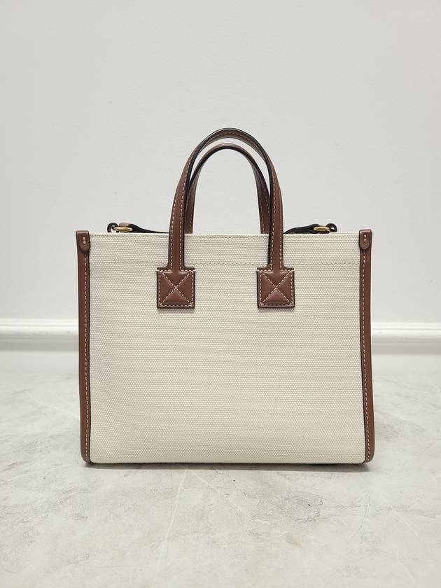 Two tone canvas leather Freya tote bag mini - BURBERRY - BALAAN 5