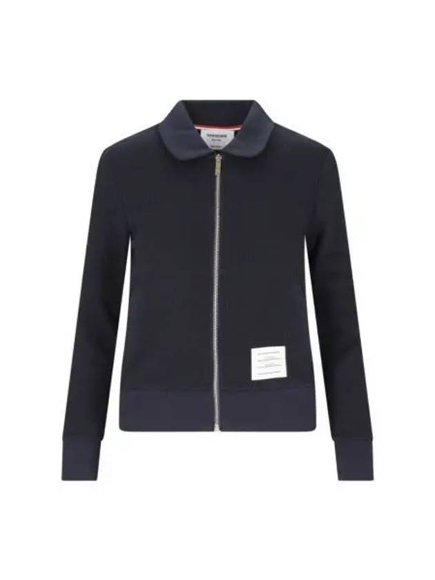 Women's Seersucker Loopback 4-Bar Zip-Up Jacket Navy - THOM BROWNE - BALAAN 2