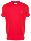 ORB Logo Cotton Short Sleeve T-Shirt Red - VIVIENNE WESTWOOD - BALAAN 2