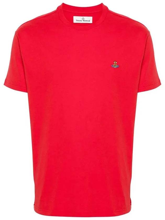 ORB Logo Cotton Short Sleeve T-Shirt Red - VIVIENNE WESTWOOD - BALAAN 2