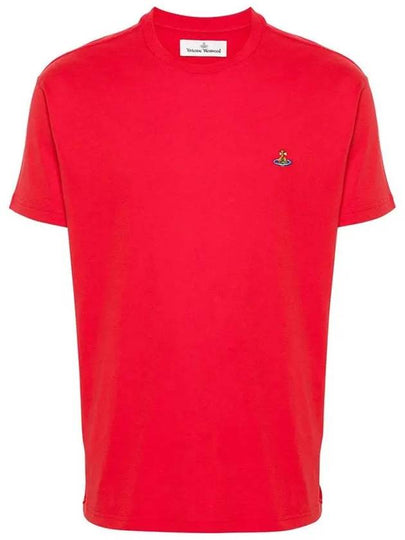 ORB Logo Cotton Short Sleeve T-Shirt Red - VIVIENNE WESTWOOD - BALAAN 2