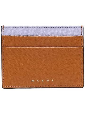 Logo Color Block Card Wallet Brown - MARNI - BALAAN 1