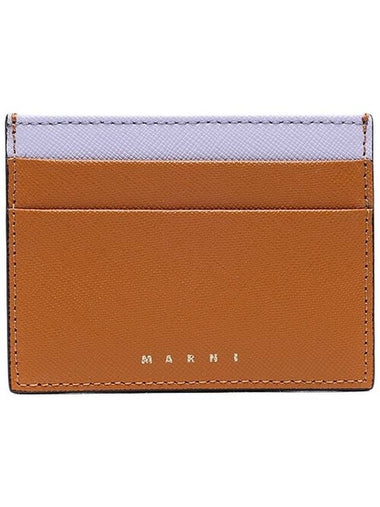 Logo Color Block Card Wallet Brown - MARNI - BALAAN 1