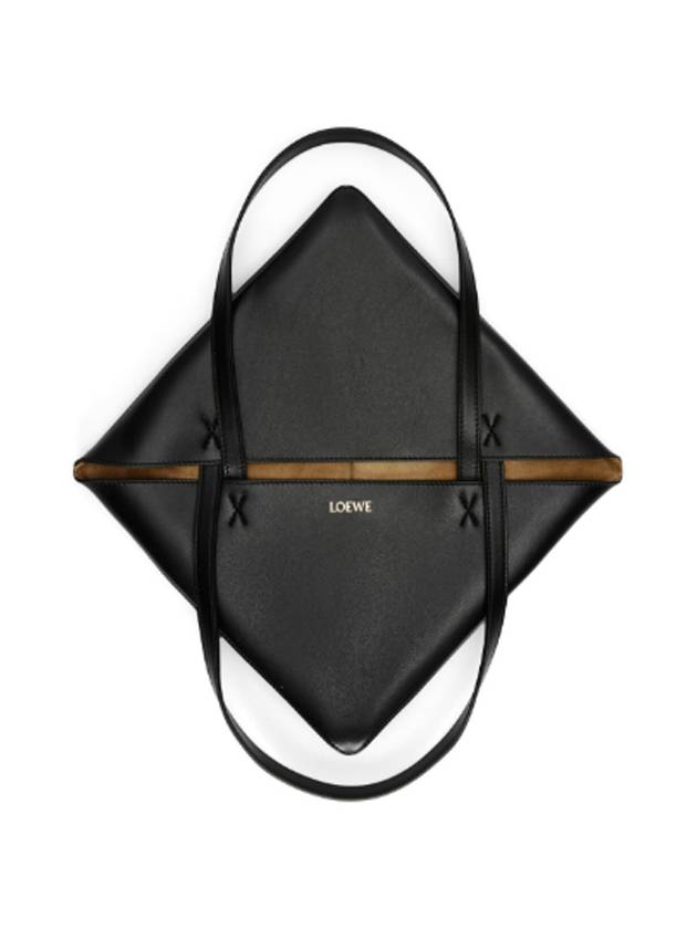 Puzzle Fold Medium Shiny Calfskin Tote Bag Black - LOEWE - BALAAN 6