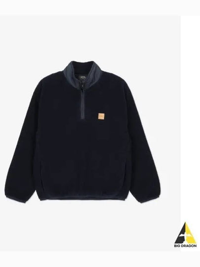 Logo Applique Fleece Sweatshirt Navy - A.P.C. - BALAAN 2