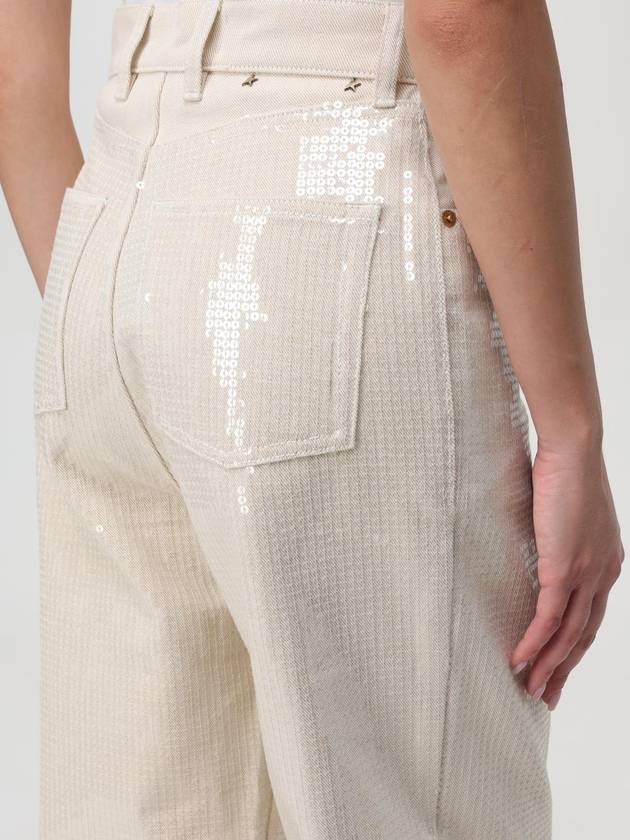 Transparent All Over Sequin Straight Pants Ecru - GOLDEN GOOSE - BALAAN 6