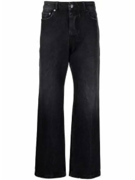 Men's Straight Fit Washed Denim Jeans Black - AMI - BALAAN 2