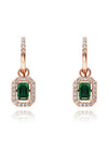 Una Millenia Octagon Drop Earrings Green Rose Gold - SWAROVSKI - BALAAN 1