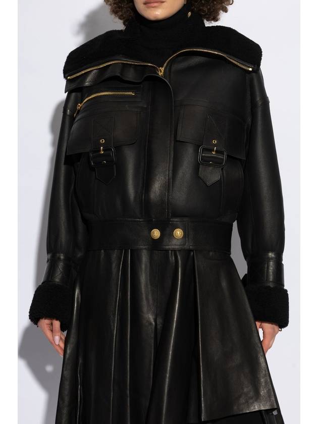 Balmain Shearling Coat With Pockets, Women's, Black - BALMAIN - BALAAN 3