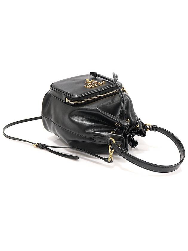 1BH038 Black Vitello Light Calfskin Duet Bucket Bag 2WAY - PRADA - BALAAN 4