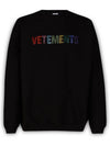 Black Pullover Sweatshirt Crystal Logo - VETEMENTS - BALAAN.