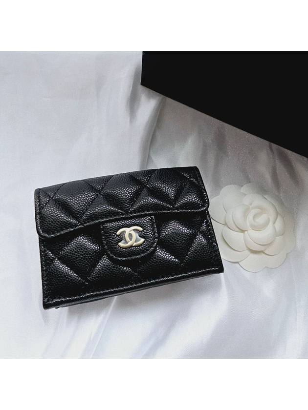 Classic snap 3 stage mini wallet black gold caviar women AP0230 - CHANEL - BALAAN 8