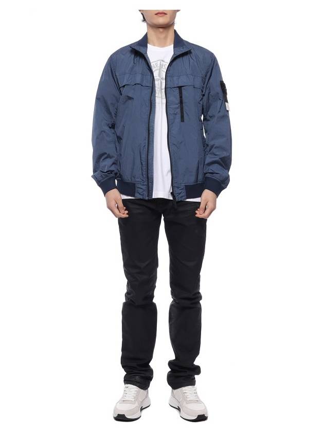 Compass Badge Pleated Windbreaker Dark Blue - STONE ISLAND - BALAAN 4