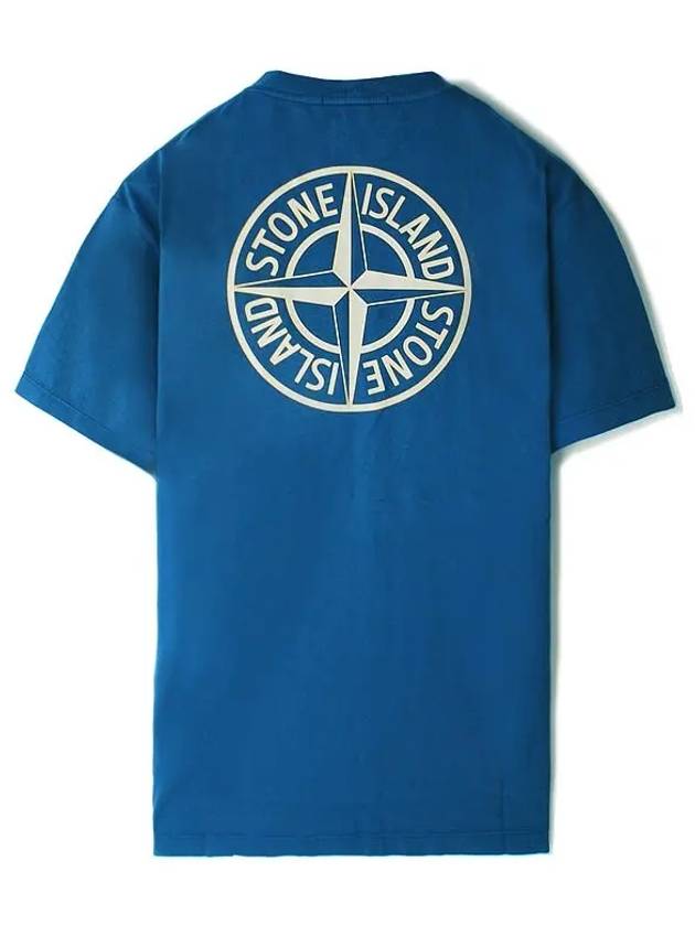 Stamp One Print Short Sleeve T-Shirt Blue - STONE ISLAND - BALAAN 3