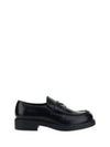 Chocolate Brushed Leather Loafers Black - PRADA - BALAAN 2