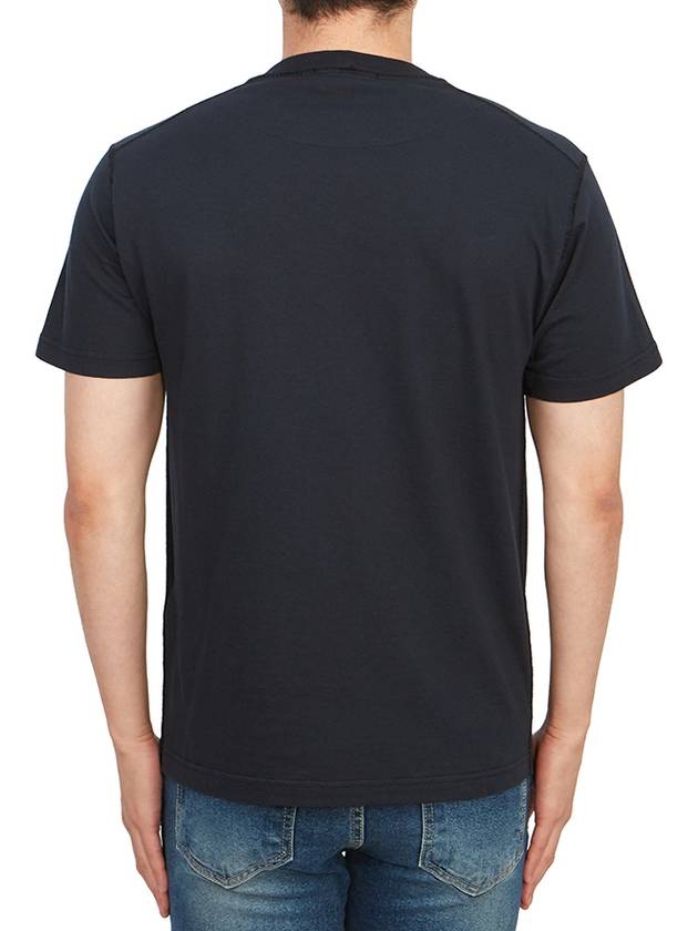 Organic Cotton Short Sleeve T-Shirt Navy - STONE ISLAND - BALAAN 4