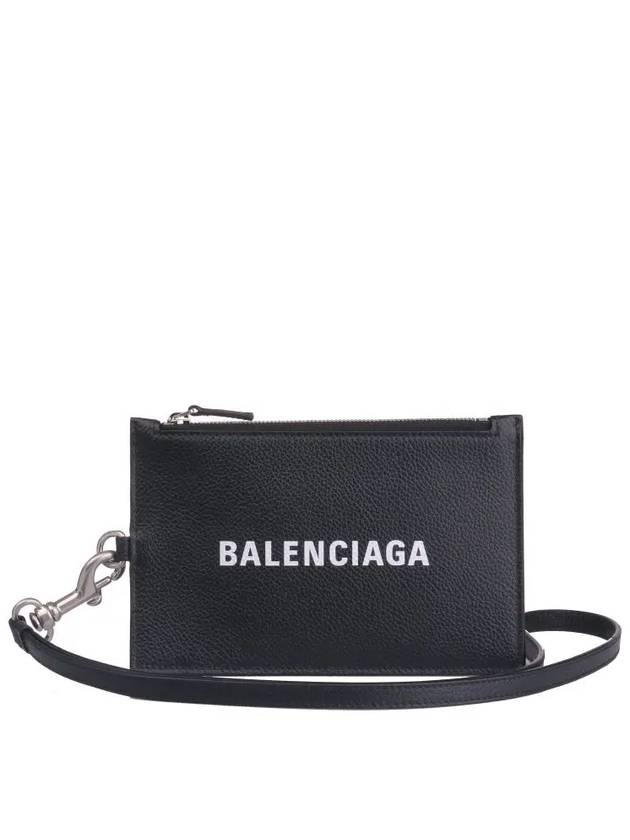 Logo Neck Strap Card Wallet Black - BALENCIAGA - BALAAN 2