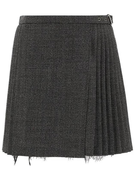 Wrap Around A-Line Skirt Gray - DIOR - BALAAN.