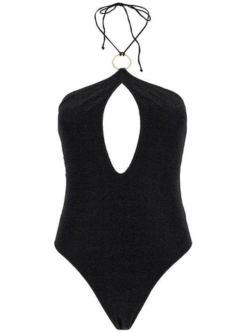 'Lumière' Black One-Piece Swimsuit With Cut-Out And Ring In Polyamide Blend Woman - OSEREE - BALAAN 1