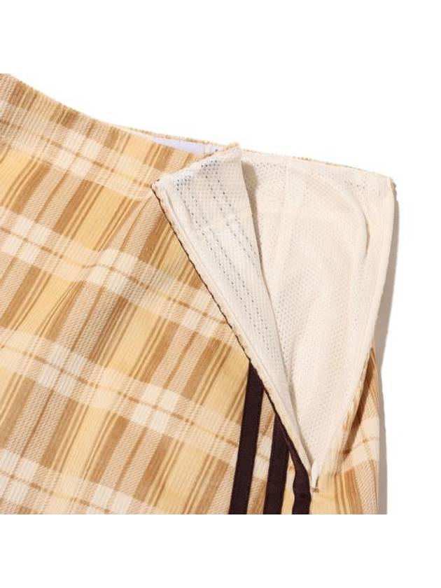 Tartan Check Corduroy A-Line Skirt Beige - ADIDAS - BALAAN 3