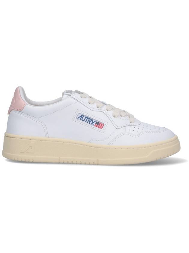 Medalist Pink Tab Leather Low Top Sneakers White - AUTRY - BALAAN 2