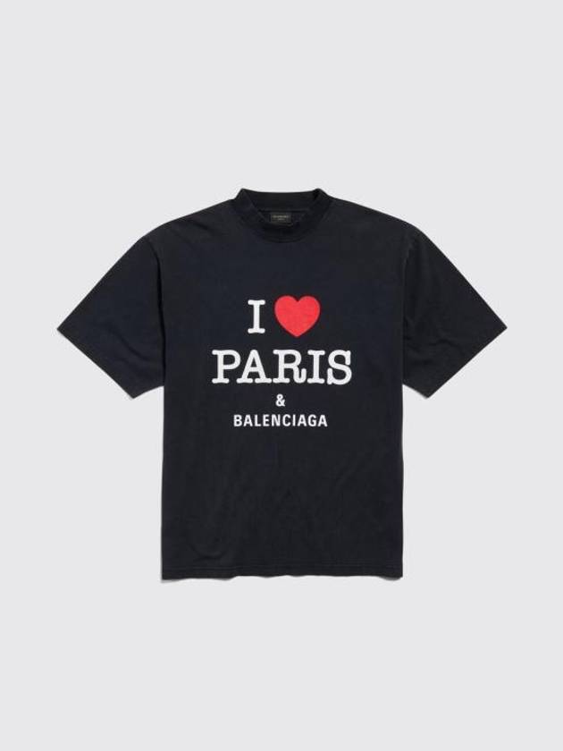 I Love Paris Medium Fit Short Sleeve T-Shirt Black - BALENCIAGA - BALAAN 2