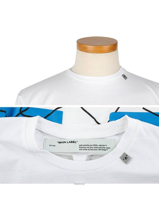 Fence Arrow Long Sleeve T-Shirt White Blue - OFF WHITE - BALAAN 6