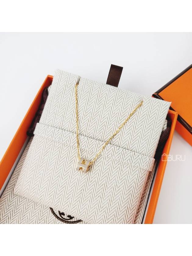 Mini Pop H Pendant Necklace Gold Marron Glace - HERMES - BALAAN 2