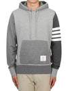 Panel Drawstring Cotton Hoodie Grey - THOM BROWNE - BALAAN 2