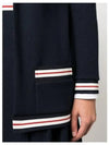 Cricket Stripe Lightweight Textured Cotton V-Neck Cardigan Navy - THOM BROWNE - BALAAN 6