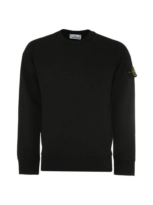 Wappen Patch Crew Neck Sweatshirt Black - STONE ISLAND - BALAAN.