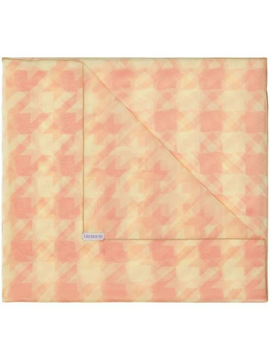 Houndstooth Pattern Silk Scarf Pink - BURBERRY - BALAAN 1