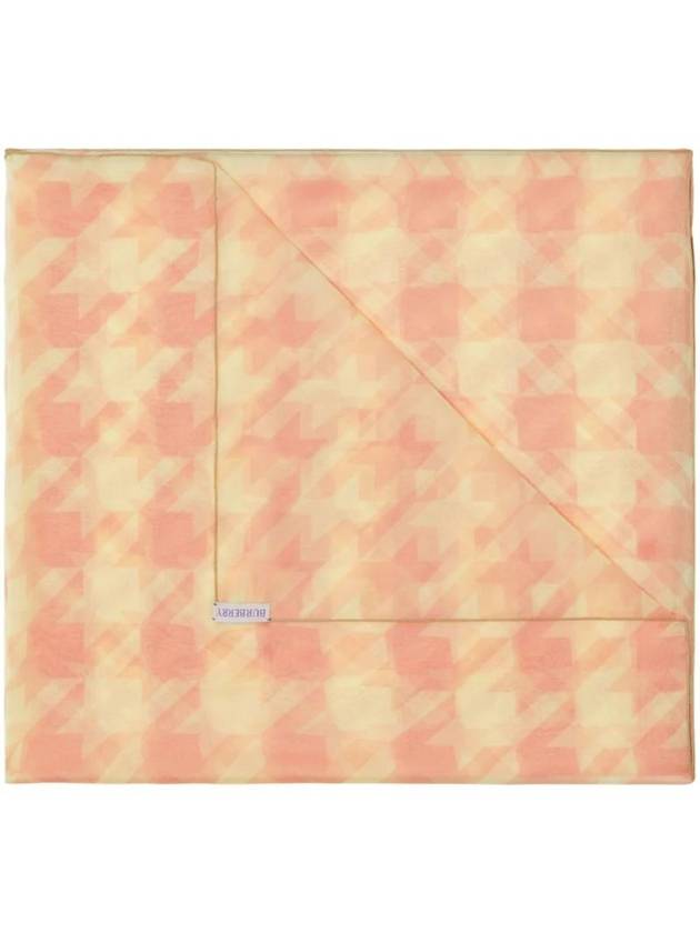 Houndstooth Pattern Silk Scarf Pink - BURBERRY - BALAAN 1