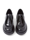 Diapason Opaque Brushed Leather Lace-Up Shoes Black - PRADA - BALAAN 3