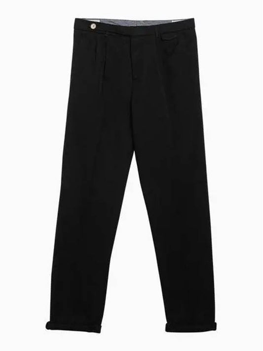 Pleated Detail Chino Straight Pants Black - BRUNELLO CUCINELLI - BALAAN 2