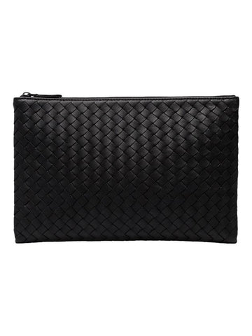 Intrecciato Clutch Bag Black - BOTTEGA VENETA - BALAAN 1