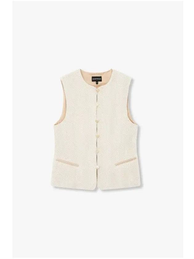 Women s Chevron Single Waistcoat Ivory - EMPORIO ARMANI - BALAAN 1