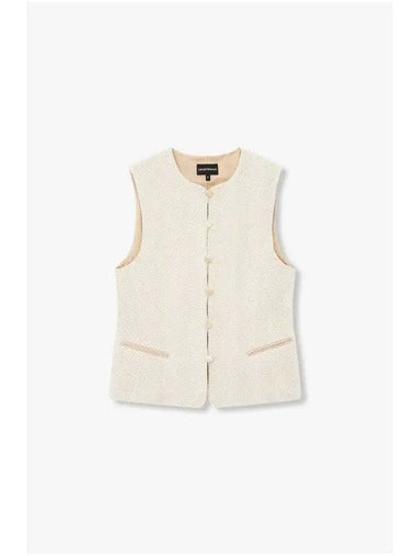 Women s Chevron Single Waistcoat Ivory - EMPORIO ARMANI - BALAAN 1